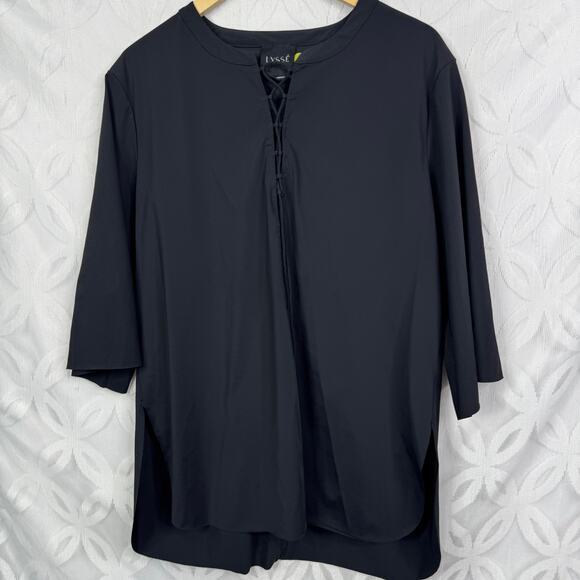 Lysse Sharon Black Lace Up Oversized Tunic Top Size L NWOT - Picture 7 of 13